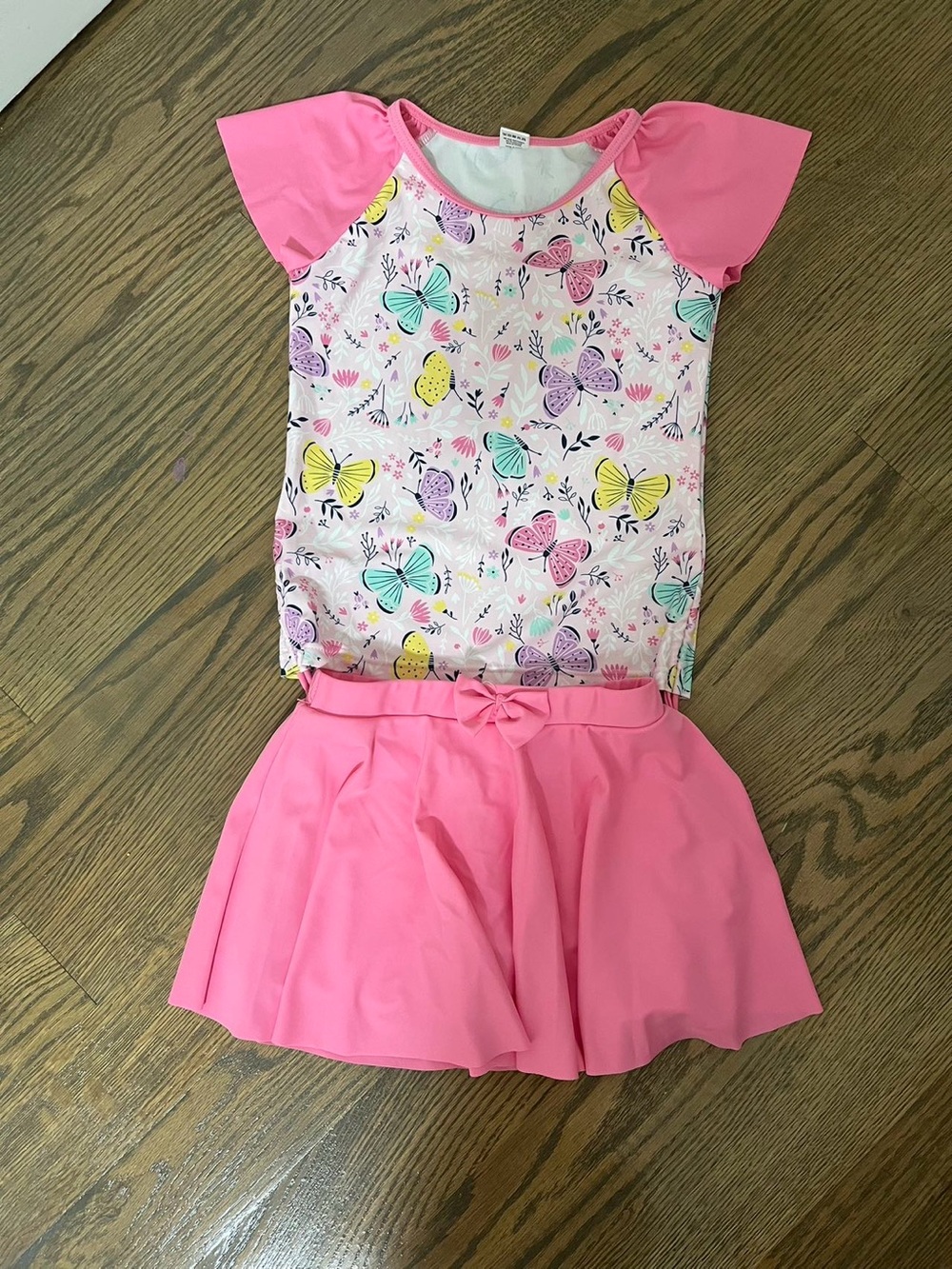 Girls Pink Butterfly Swimsuit